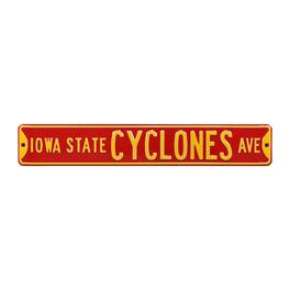 Authentic Street Signs - Cardinal Iowa State Cyclones 6" x 36" College Ave Street Sign - Red