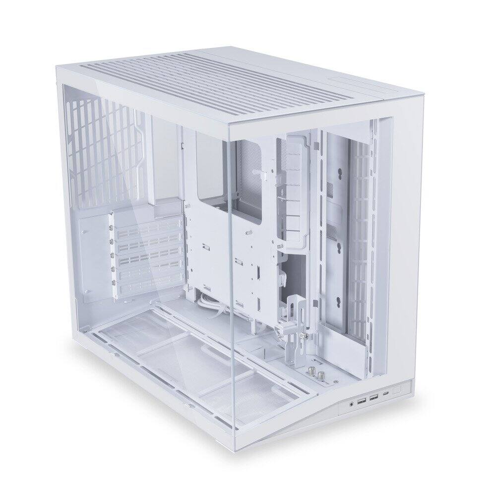 Angle. Lian Li - O11D MINI V2 Compact ATX Mid-Tower Airflow Case Panoramic View Fully Ventilated Airflow Adjustable I/O, O11DMIV2W - White.
