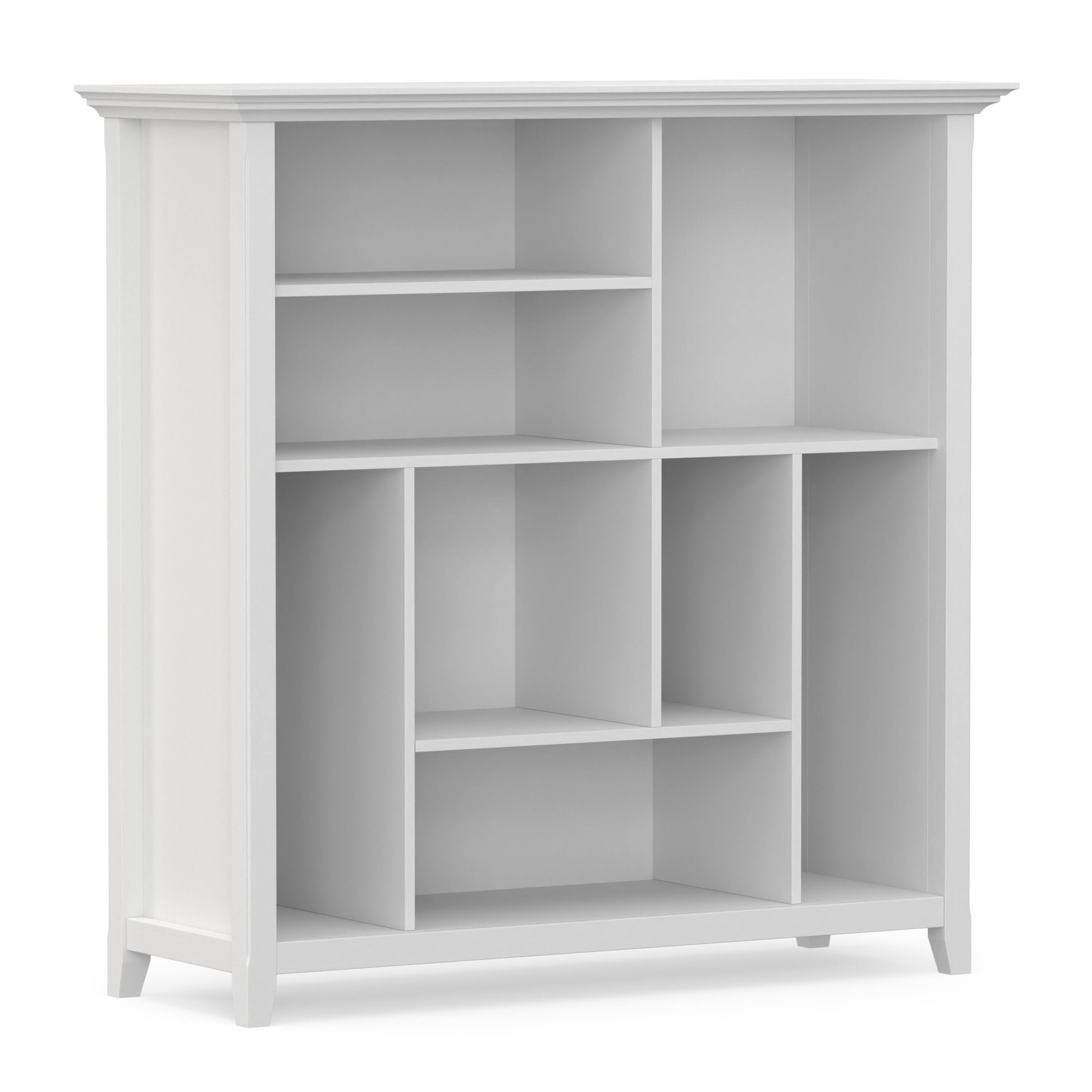 Front. Simpli Home - Simpli Home Amherst 30 inch Wide Solid Wood Transitional 5 Shelf Bookcase in Fog Grey - Fog Grey.