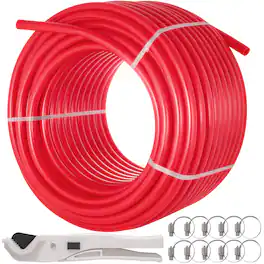 VEVOR - Oxygen Barrier PEX Tubing 500Ft 5/8 Inch PEX Pipe Radiant Heat Floor O2 EVOH Pex-B Heat Durable Plumbing Flexible - Red
