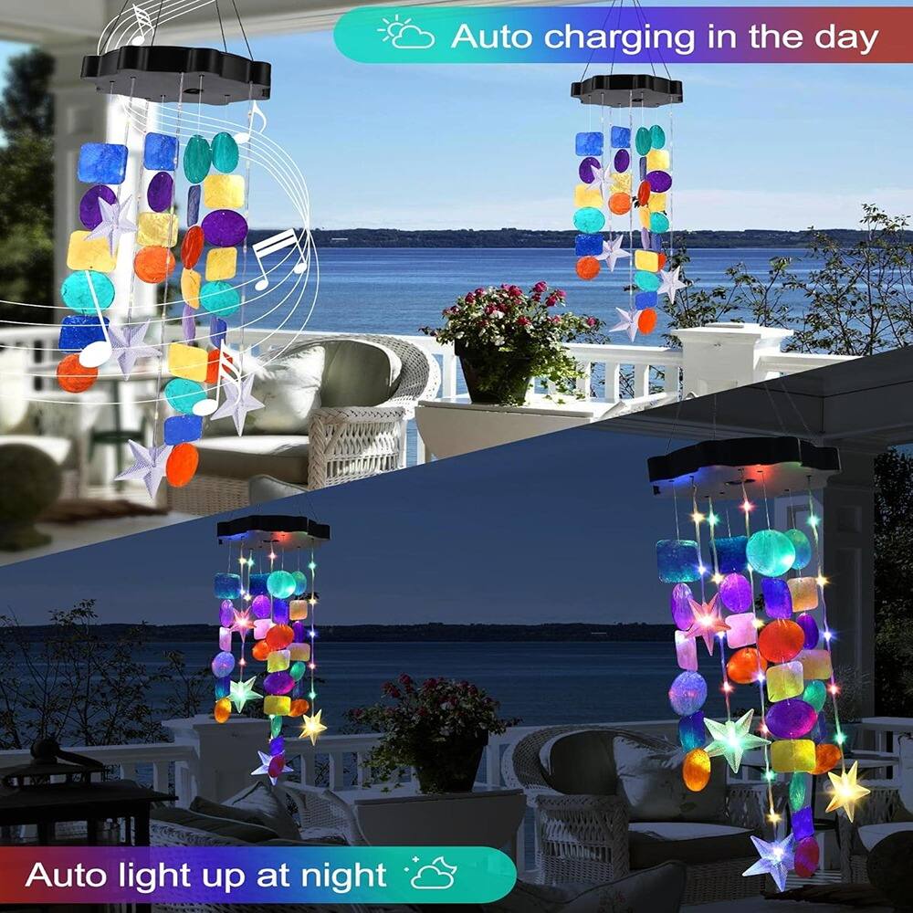 PARKER SLATER Solar Decorative Lights Outdoor, Colorful Shells Lights ...