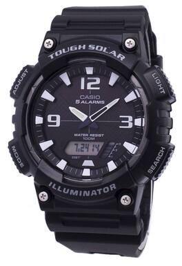 Casio - Illuminator Analog Digital Tough Solar AQ-S810W-1AVDF Mens Watch Alarm World Time Stopwatch Timer - Black