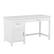 Front. Martha Stewart - Hutton White Shaker Style Home Office Desk with Storage - White Frame/Polished Brass Hardware.