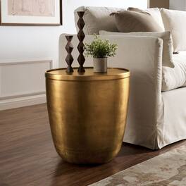 Viora Metal Storage Side Table by Modway - Burnished Brass