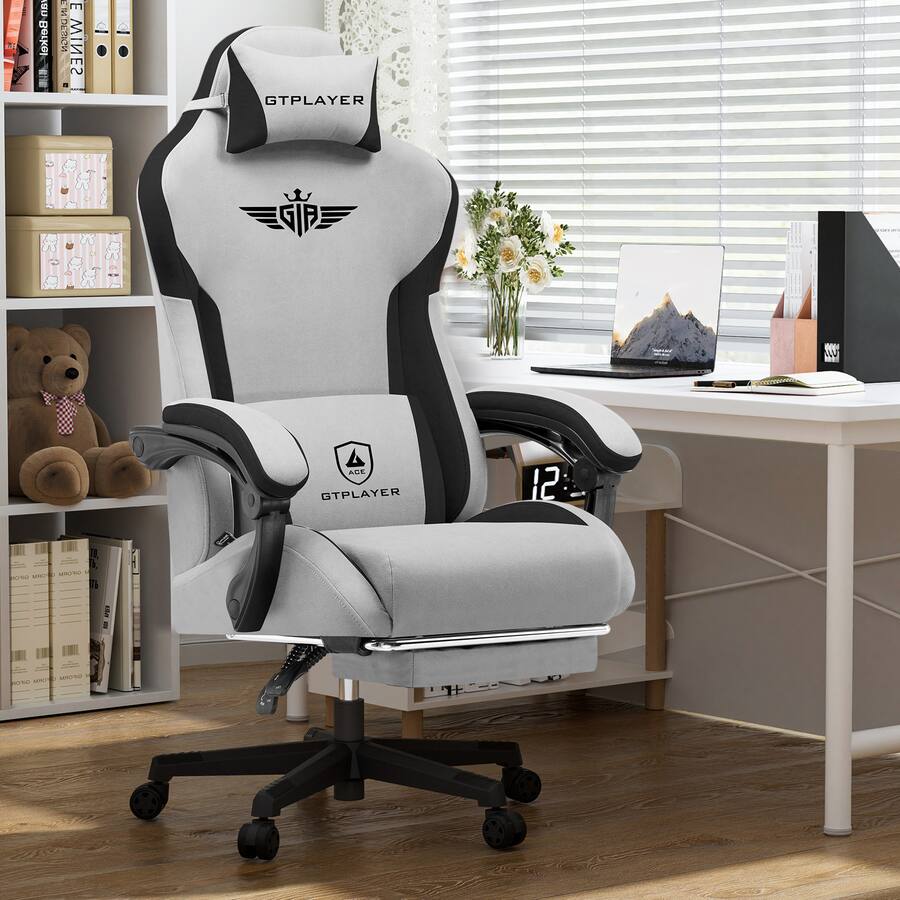 GTPlayer Ergonomic Gaming Chair Fabric Computer Office Chair Big and ...