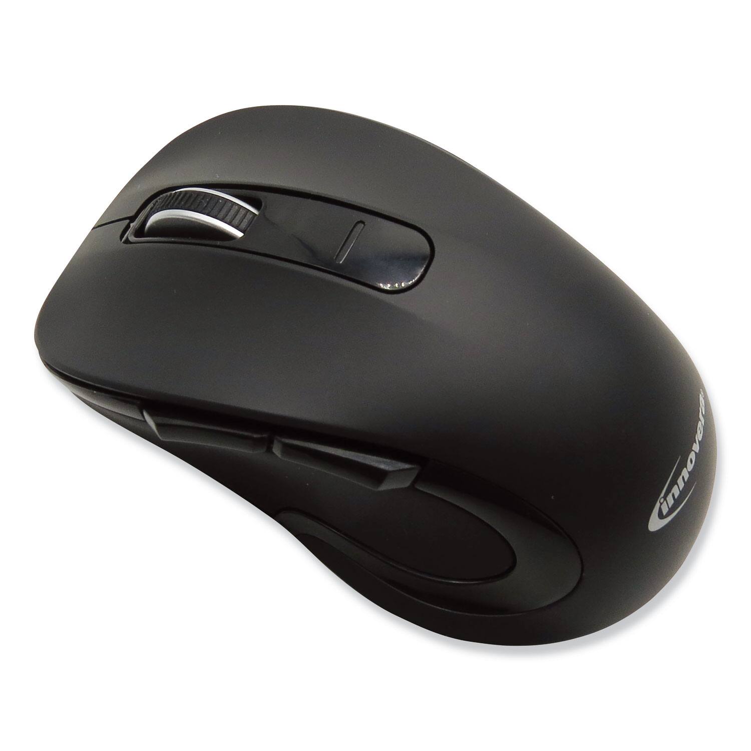 Front. Innovera - Mid-Size Wireless Optical Mouse with Micro USB 2.4 GHz Frequency/26 ft Wireless Range Right Hand Use Black - Black.