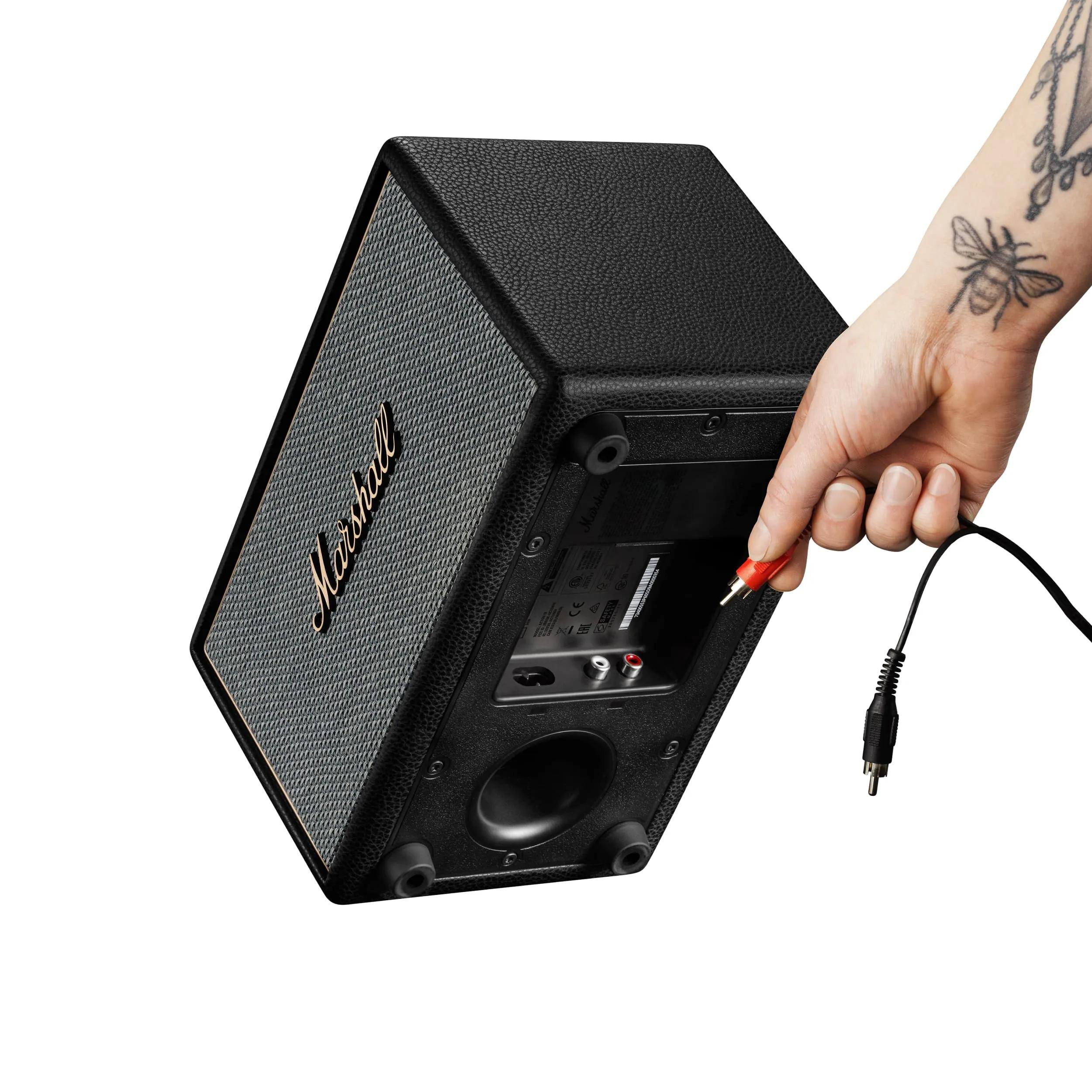 Alt View 5. Marshall - Acton IV Bluetooth Home Speaker with Volume / Bass / Treble Controls and 3.5 mm Auxilary / RCA Inputs - Black.