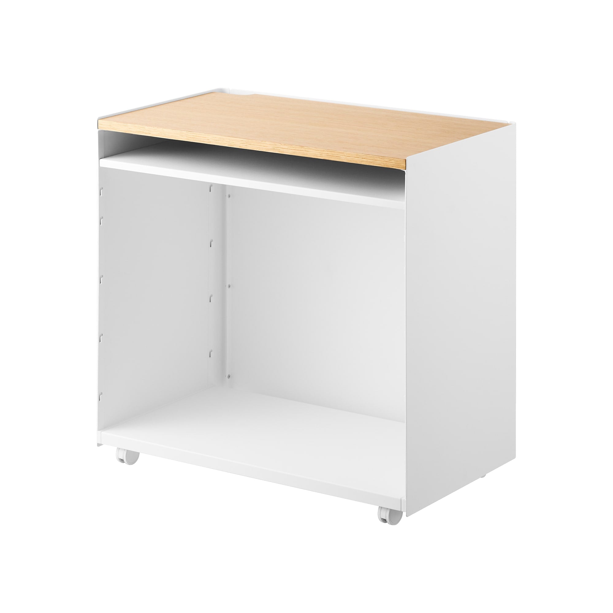 Alt View 8. Yamazaki Home - Mobile Hideaway Storage Cart (23" H) - Steel + Wood - White.
