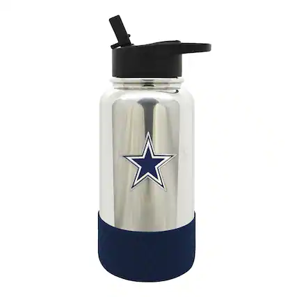 Front. Great American Products - Dallas Cowboys 32oz. Team Color Chrome Hydration Bottle - Multicolor.