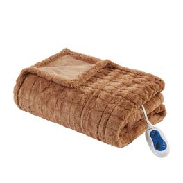 Gracie Mills - Brentwood Heated Throw - Brown Texture