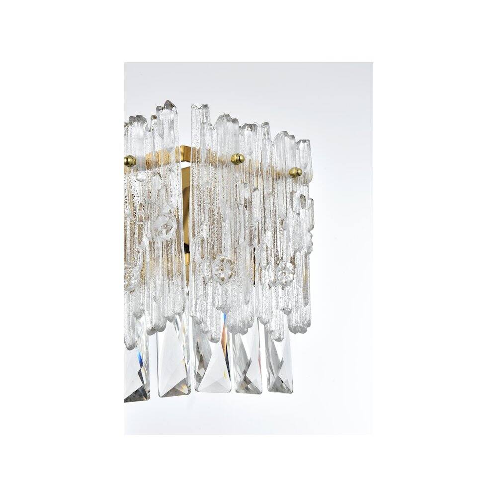 Left. Elegant Lighting - Emilia 19 inch Wall Sconce in Satin Gold - Satin Gold And Clear.