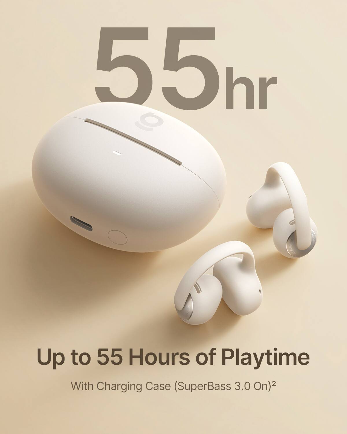55hr

Up to 55 Hours of Playtime With Charging Case (SuperBass 3.0 On)