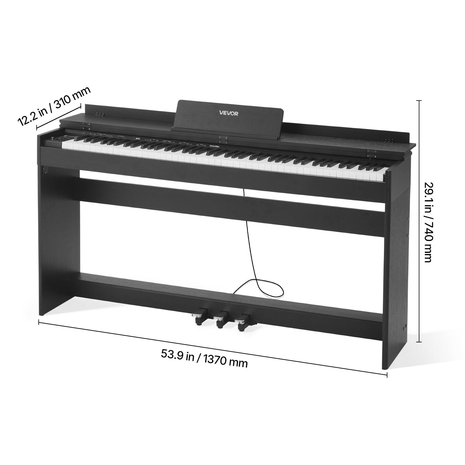 mm 12.2in/310mm I 310 in 12.2 VEVOR 29.1 29.1in/740mm 740 mm 53.9 in I 1370 mm