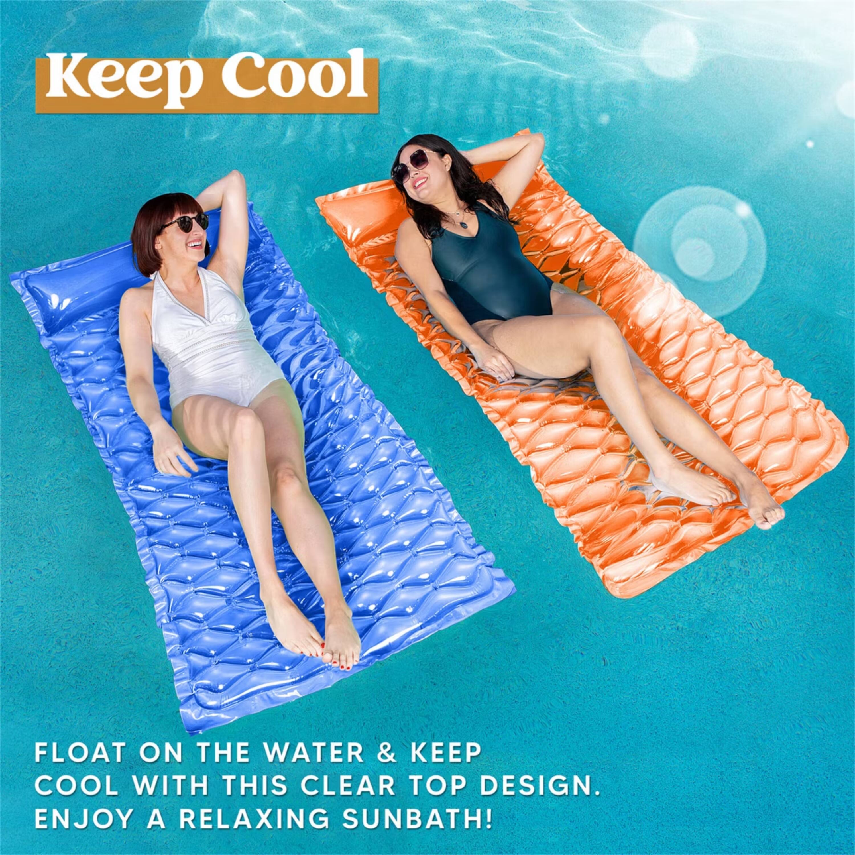 Keep Cool

FLOAT ON THE WATER & KEEP COOL WITH THIS CLEAR TOP DESIGN. ENJOY A RELAXING SUNBATH!