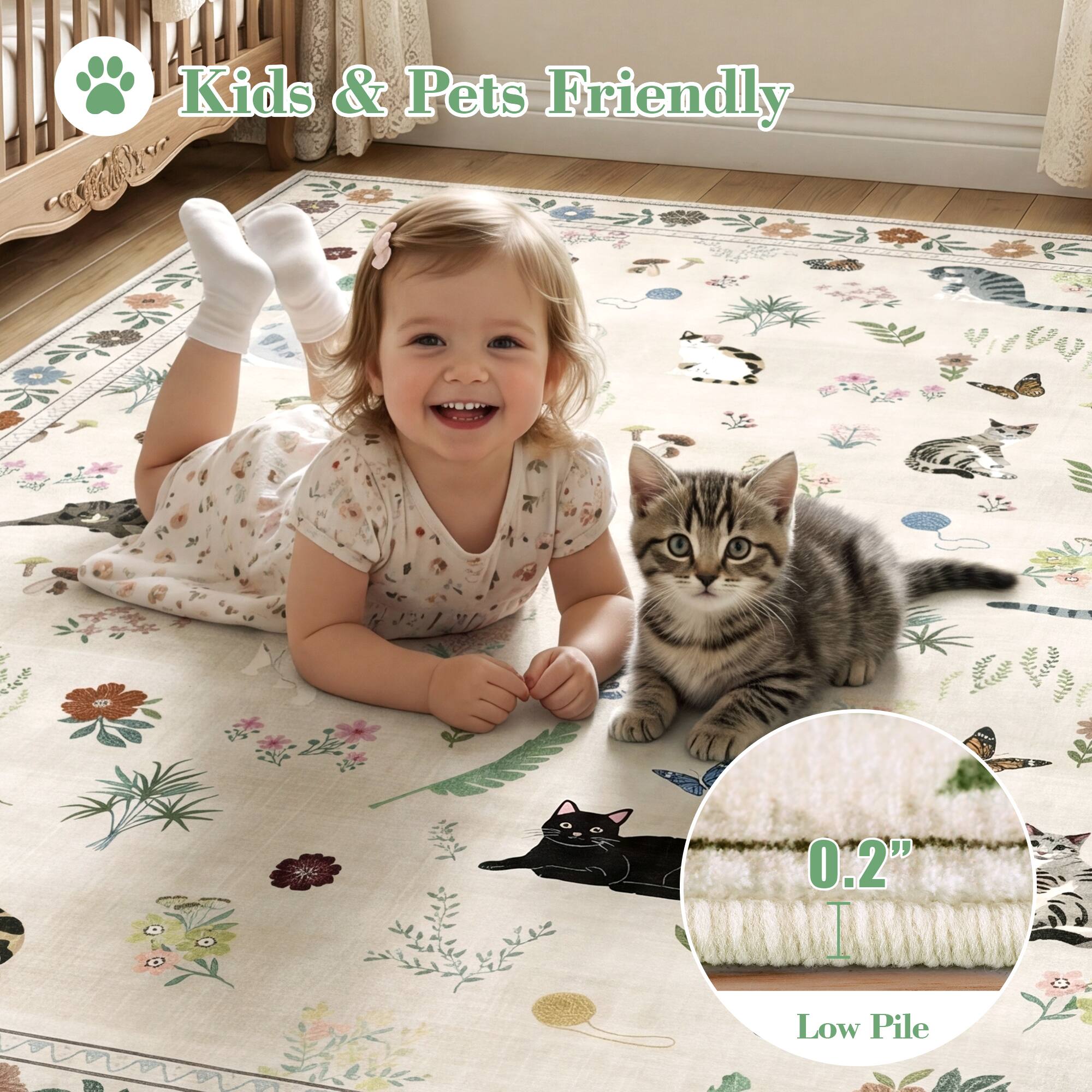 Kids & Pets Friendly

0.2" Low Pile