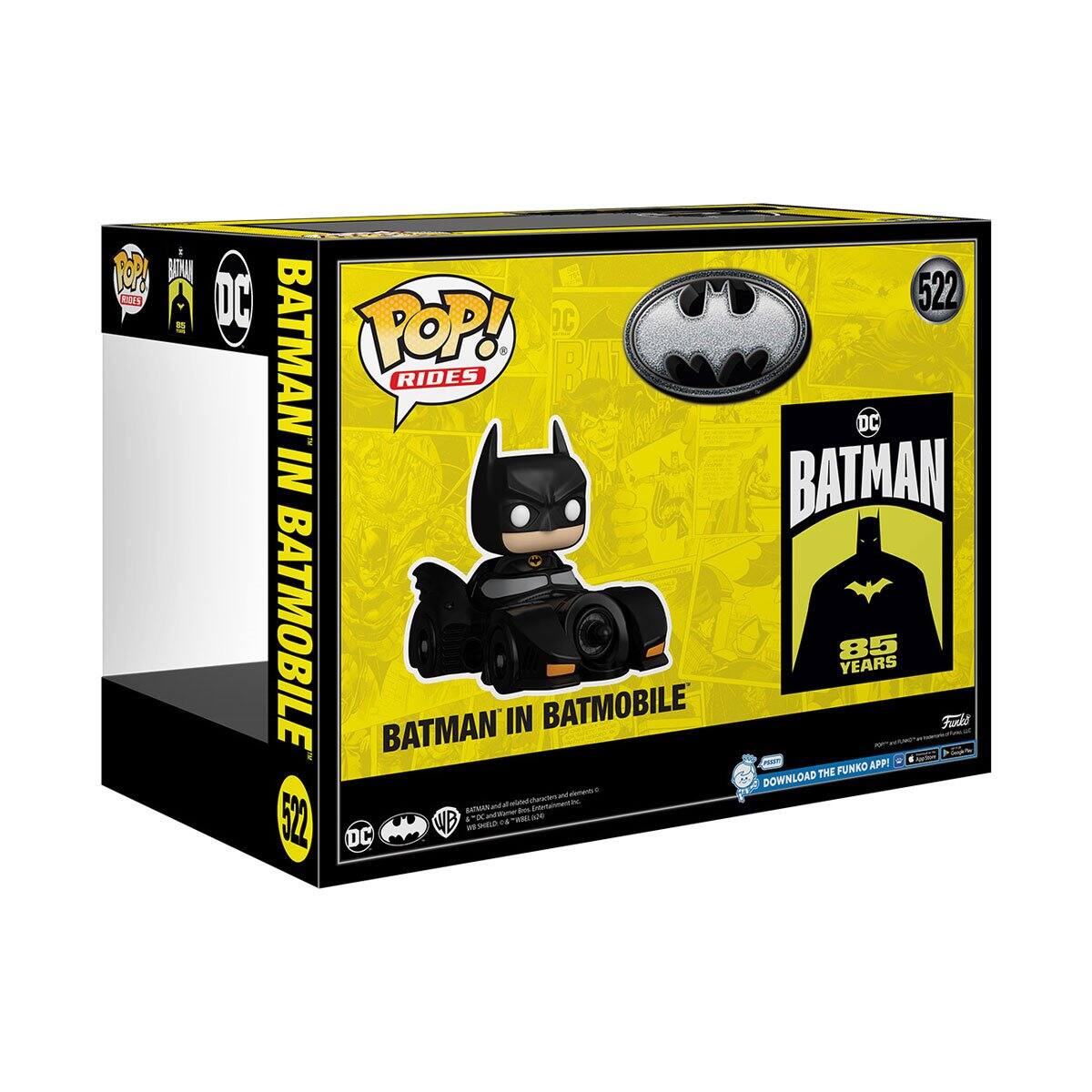 DC 522 POP! DC BATMAN RIDES  BATMAN IN BATMOBILE BATMAN IN BATMOBILE 85 YEARS  DOWNLOAD THE FUNKO APP