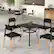 Alt View 4. Costway - Dining Side Chairs Set of 4 with Ergonomic Backrest Wide Seat & Sturdy Wooden Legs - Black.