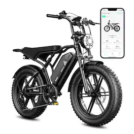 TST GRP - 20" Peak 1500W Full Suspension Moped-style Electric Bike, 48V/15Ah - Black
