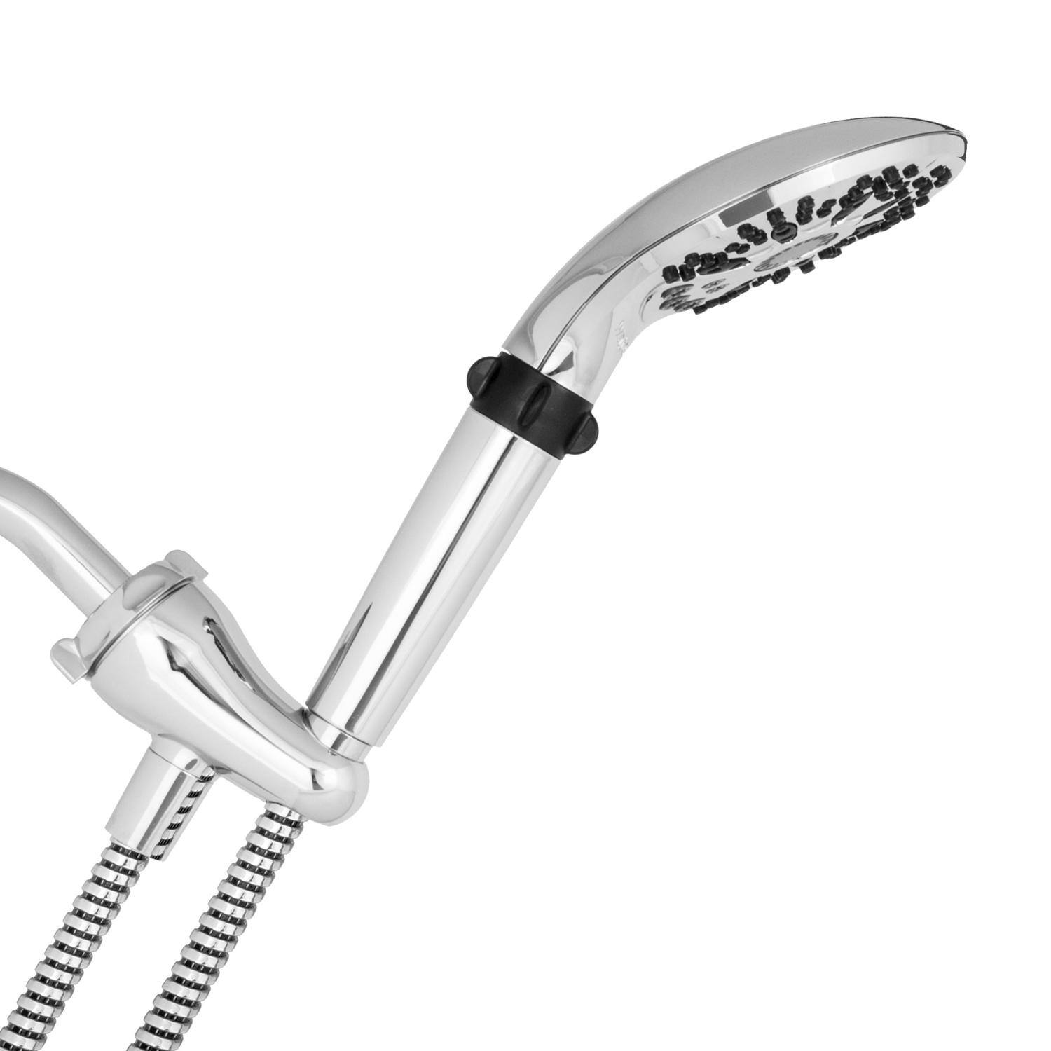 Left. Waterpik - Waterpik PowerSpray Plus Chrome 5 settings Handheld Showerhead 1.8 gpm - Chrome.