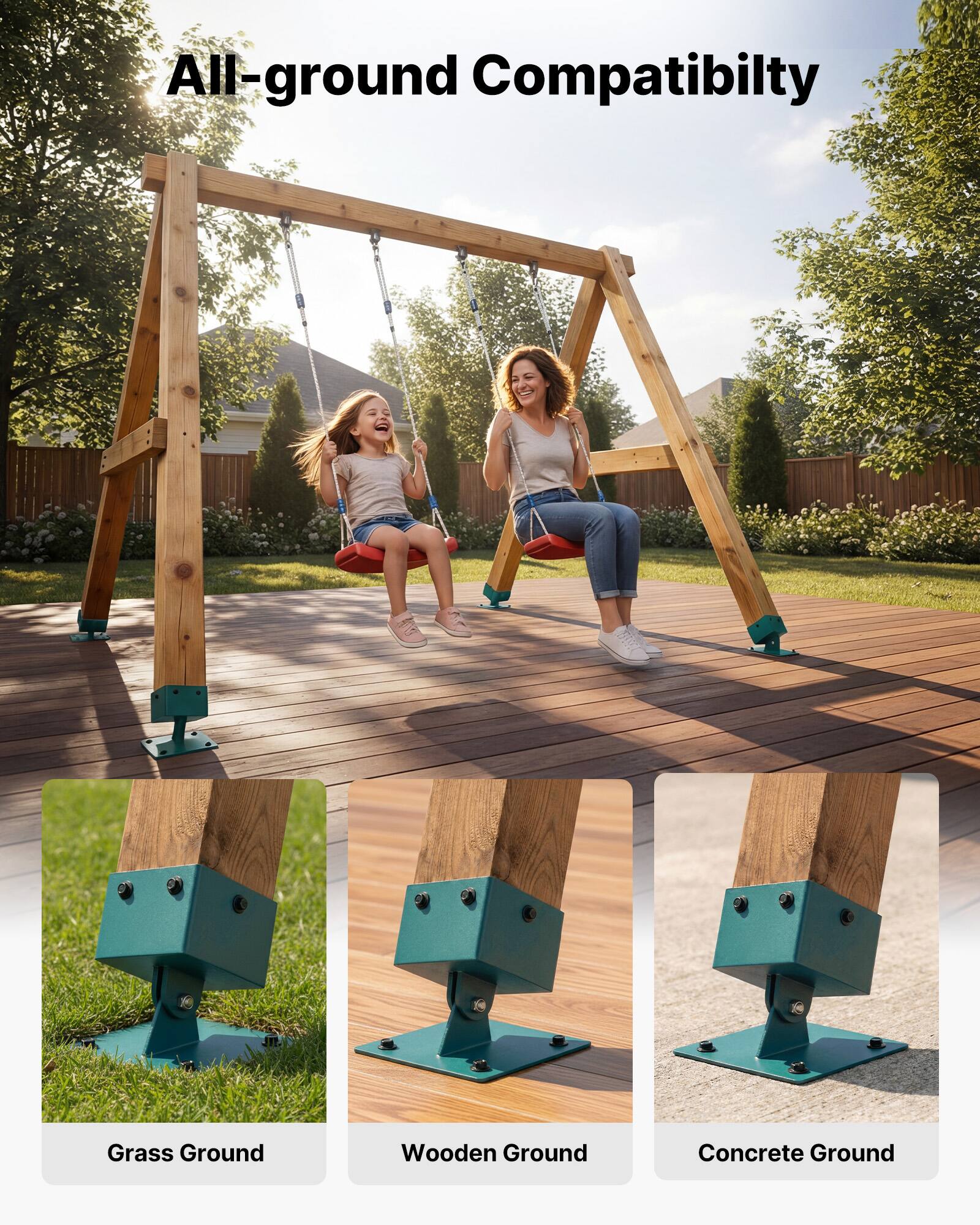 All-ground Compatibility

Grass Ground  
Wooden Ground  
Concrete Ground