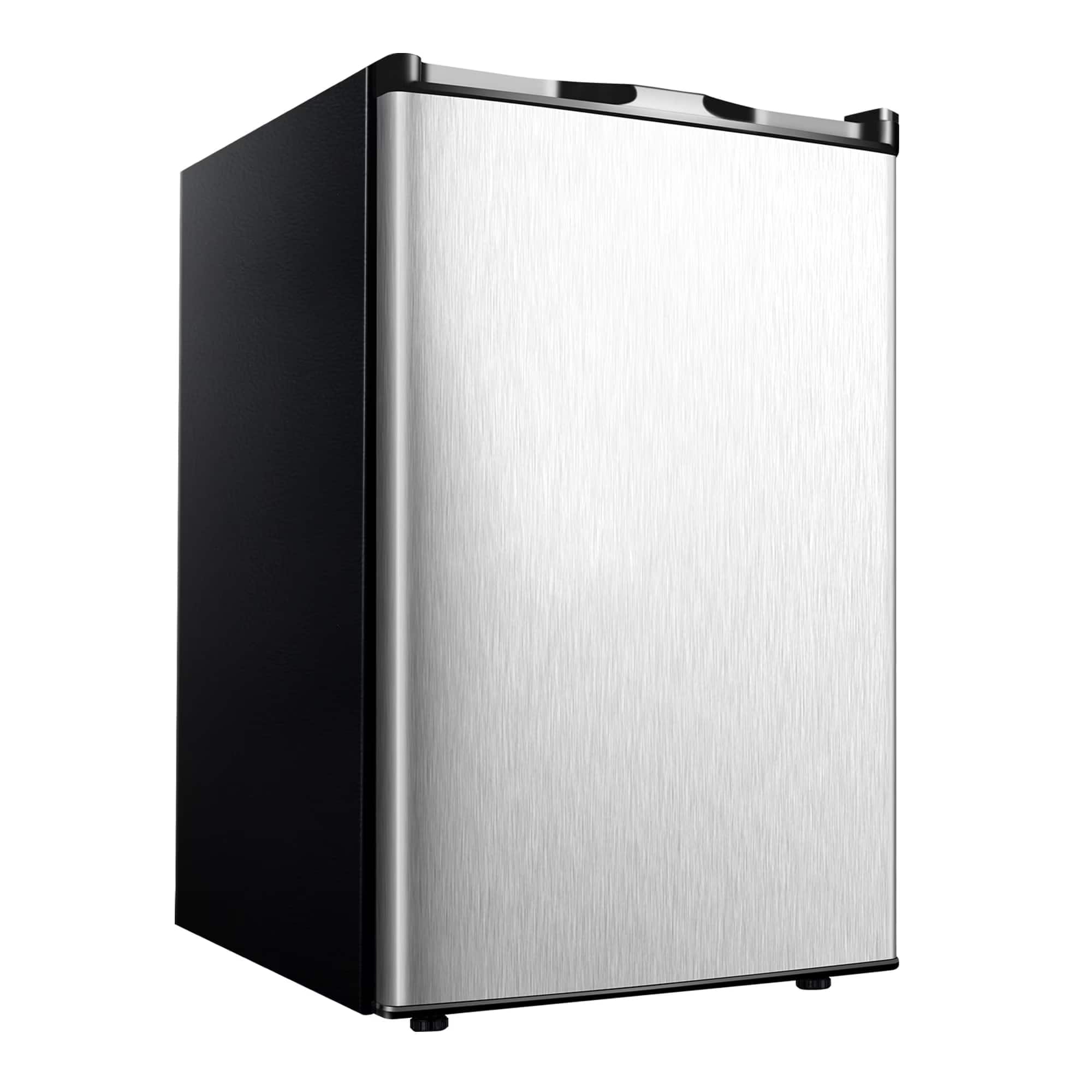 Front. SIMZLIFE - Compact Single-Door Upright Freezer - 3.0 Cu.ft Capacity, Reversible Stainless Steel Door, Ideal for Home/Dorm/Apartment - SILVER.