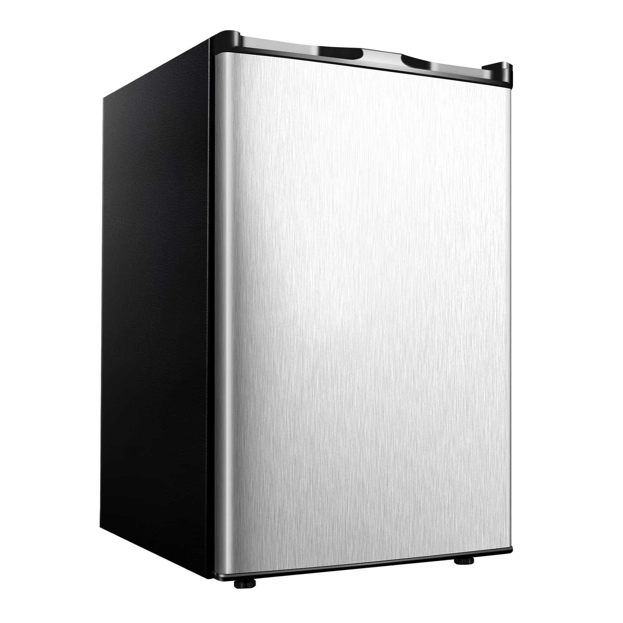 Front. SIMZLIFE - Compact Single-Door Upright Freezer - 3.0 Cu.ft Capacity, Reversible Stainless Steel Door, Ideal for Home/Dorm/Apartment - SILVER.