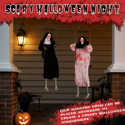 SCARY HALLOWEEN NIGHT

OUR HANGING GRIM CAN BE PLACED ANYWHERE TO CREATE A CREEPY HALLOWEEN ATMOSPHERE!
