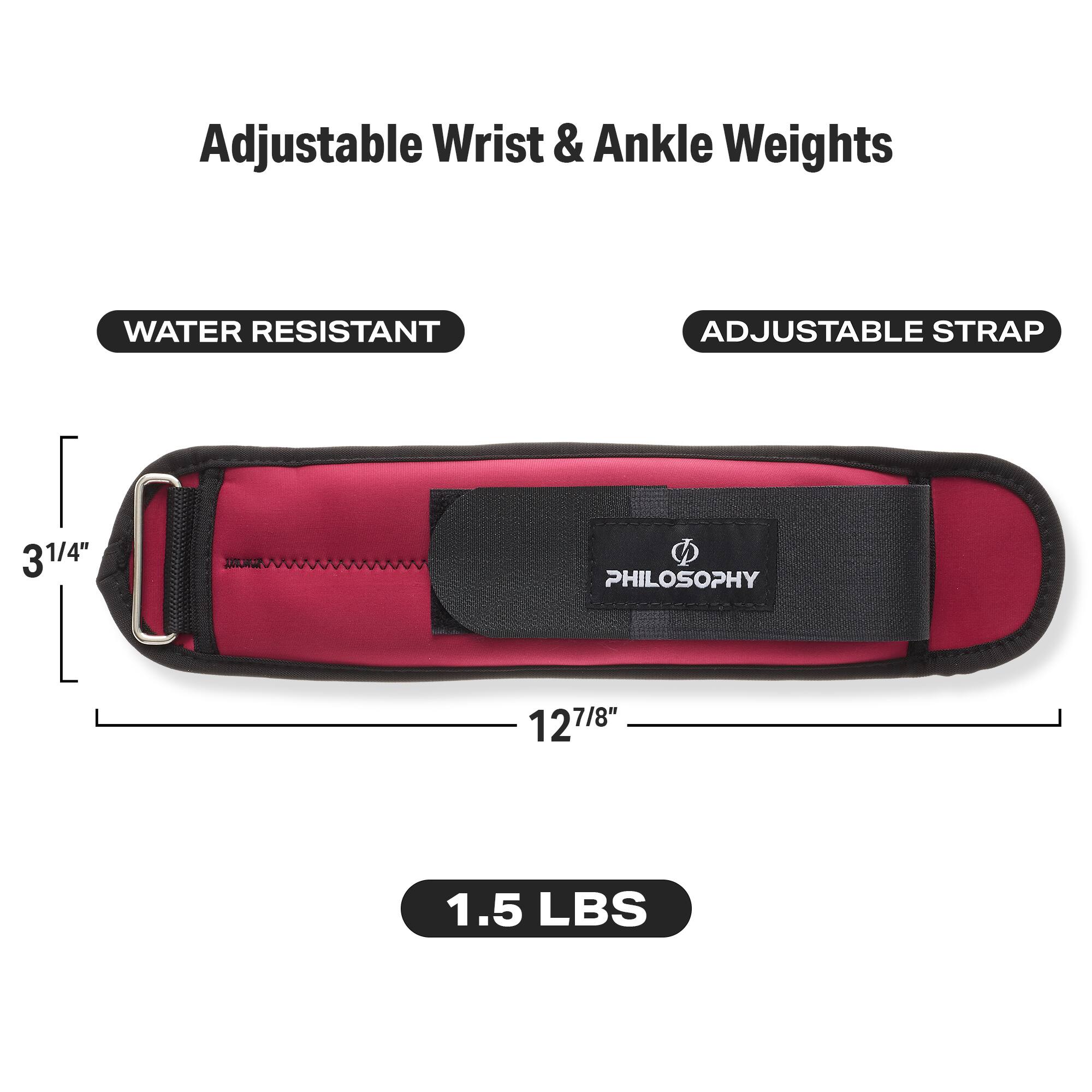 Adjustable Wrist & Ankle Weights  
WATER RESISTANT  
ADJUSTABLE STRAP  
3 1/4"  
12 7/8"  
1.5 LBS