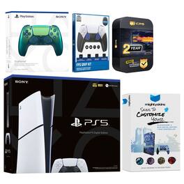 Playstation 5 Slim Digital with Extra Controller, FPS Grip Kit and MightySkins Decal Voucher + 2 Year - PlayStation 5