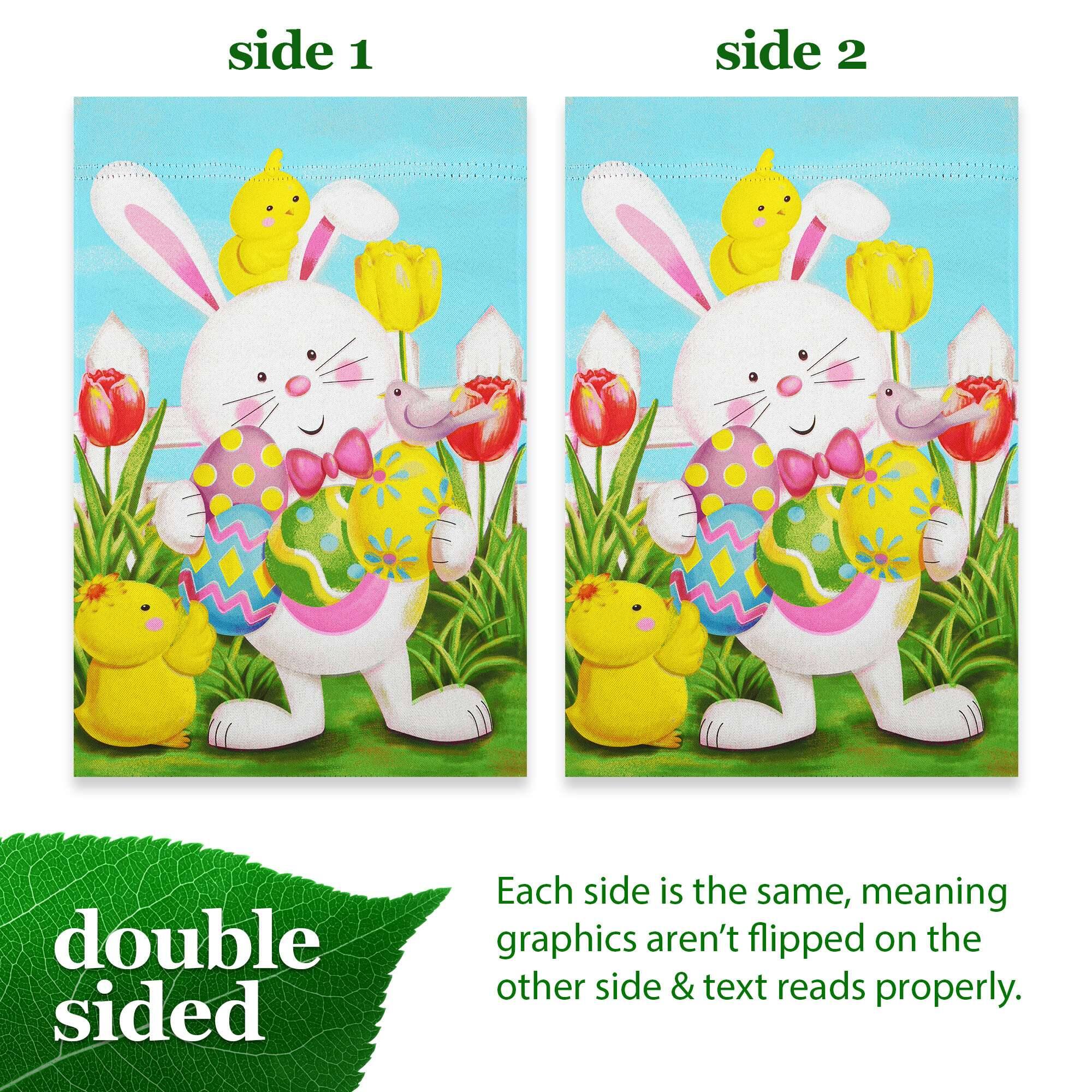 side 1  
side 2  
double sided  

Each side is the same, meaning graphics aren't flipped on the other side & text reads properly.