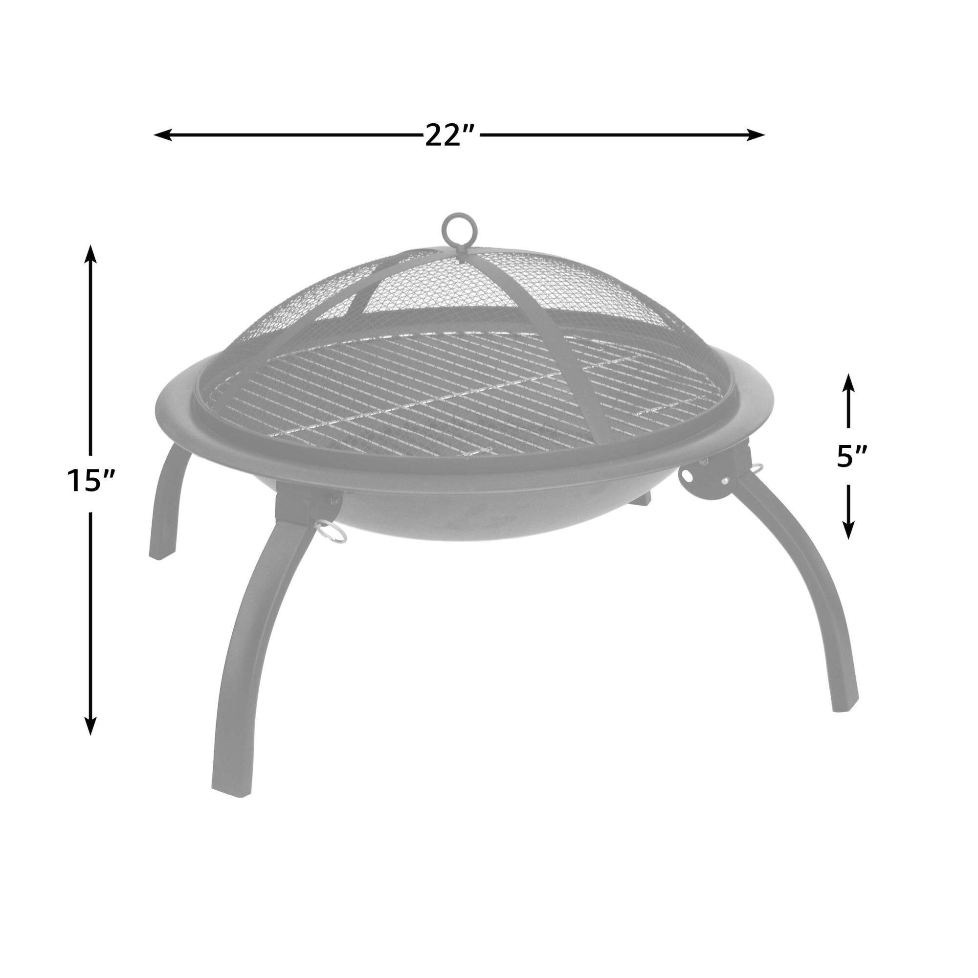 The text on the image reads "22" 15" 5", which indicates the dimensions of the grill. The grill measures 22 inches in height, 15 inches in width, and 5 inches in depth.