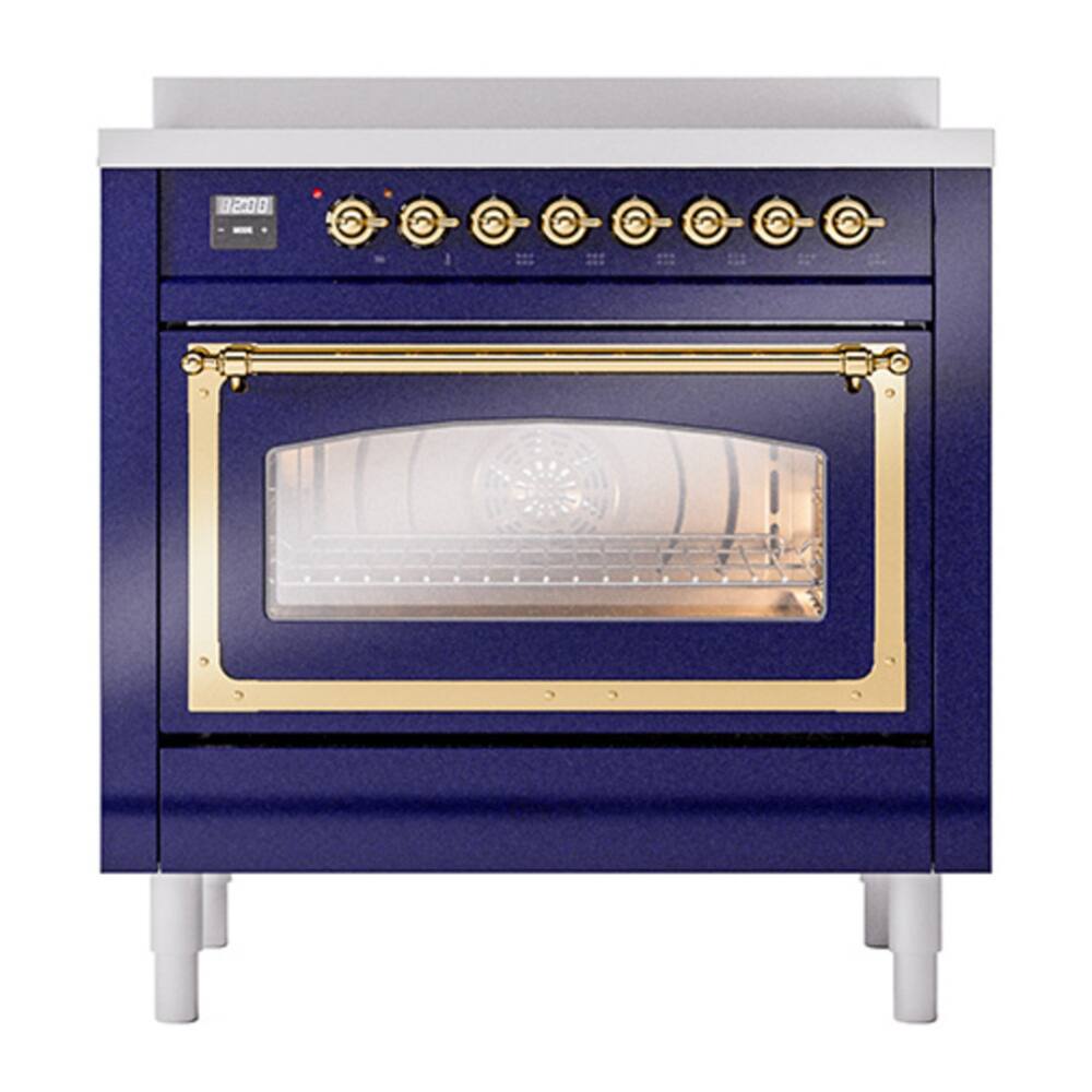 Alt View 1. ILVE - ILVE Nostalgie II 36 inch Induction Range with 5 Induction Elements (Midnight Blue) - Midnight Blue.