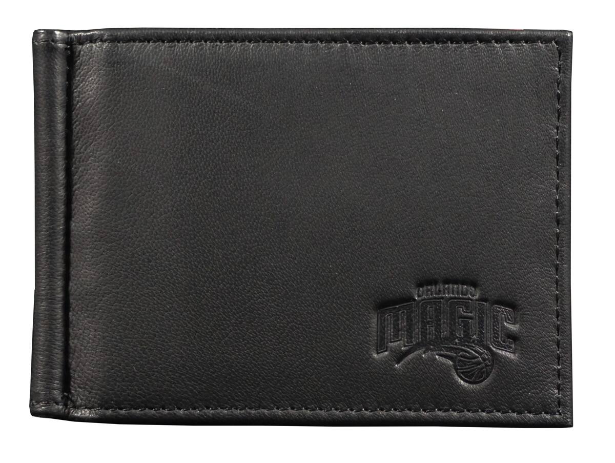 Rico Industries - Orlando Magic NBA RFID Blocking Shield Black Leather Moneyclip Wallet - Multi
