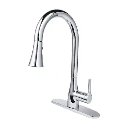 Front. Bio Bidet - Flow Classic Kitchen Faucet - Chrome - Chrome.