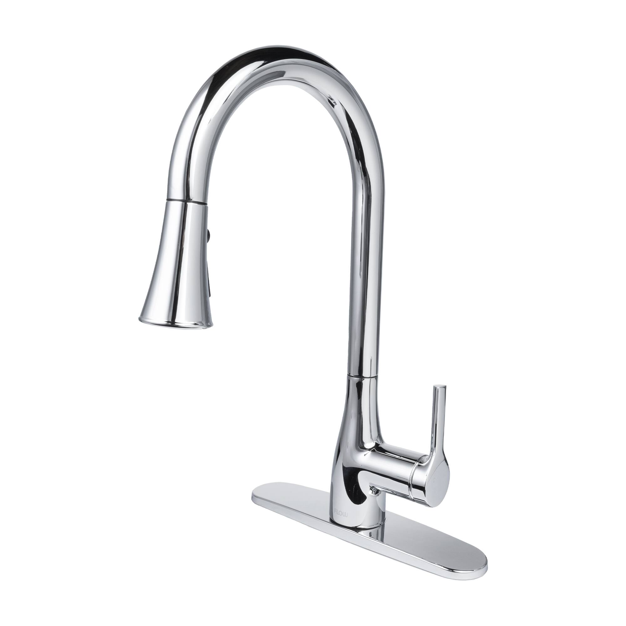 Front. Bio Bidet - Flow Classic Kitchen Faucet - Chrome - Chrome.
