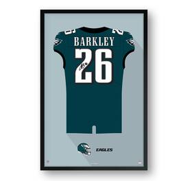 Sporticulture - Saquon Barkley Philadelphia Eagles 14" x 20" Framed Jersey Art Print - Multicolor