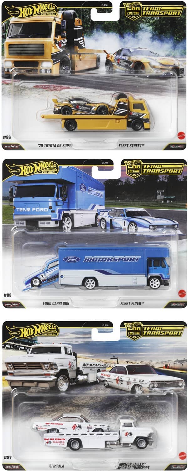 Mattel - Hot Wheels Premium Team Transport 4-Piece J Assortment - COLLECTIBLES - Multicolor