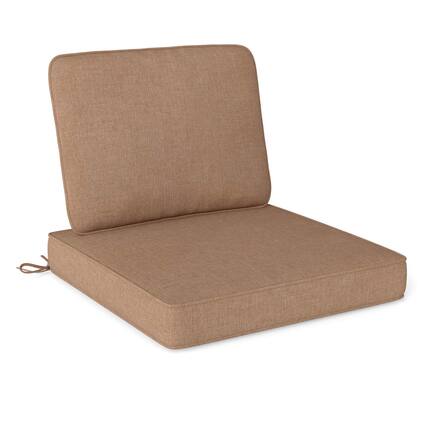 Front. Costway - Costway 2-Pack 24" x 24" Deep Seat Cushion & Back Pillow with Removable Covers Outdoor - Brown.