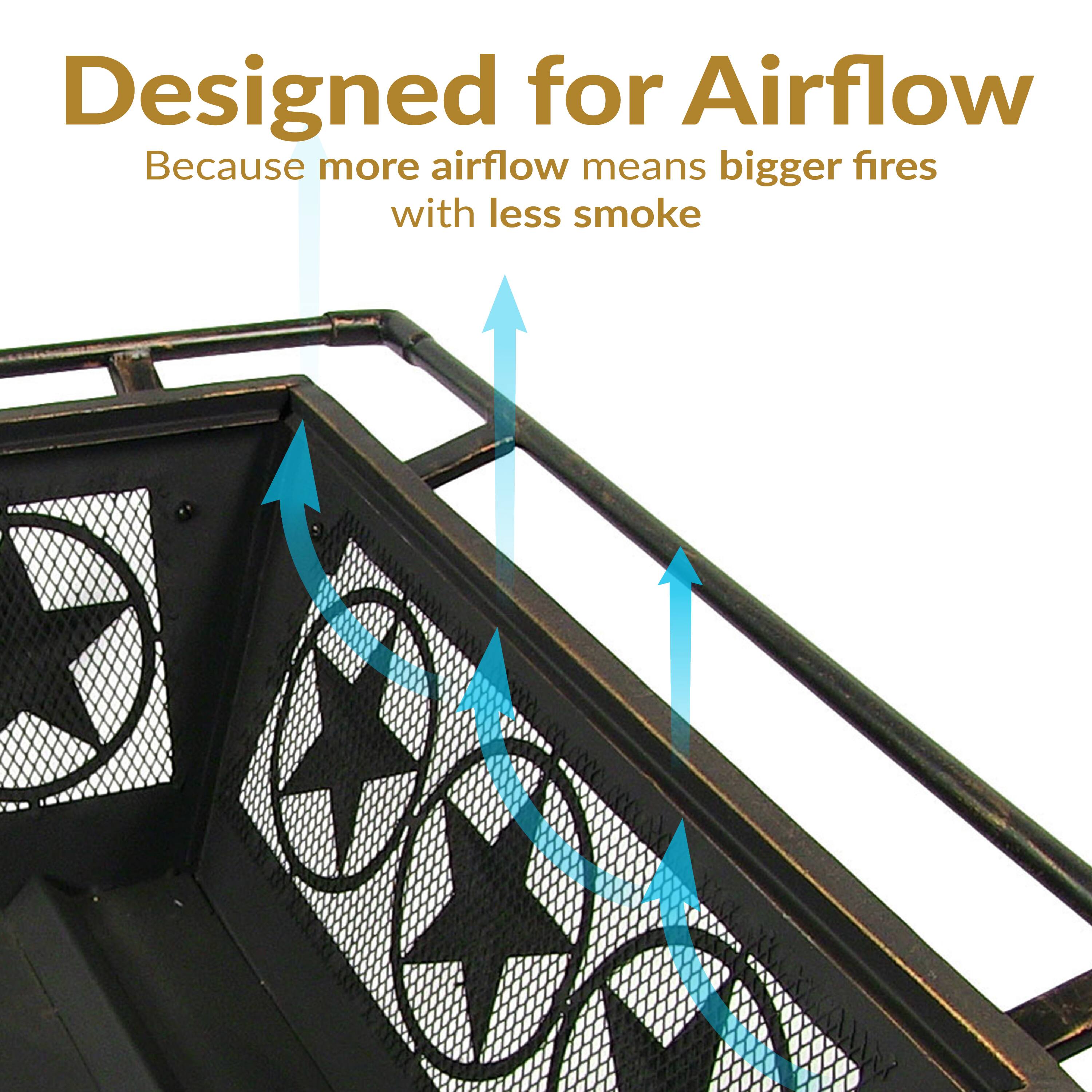 Designed for Airflow  
Because more airflow means bigger fires with less smoke