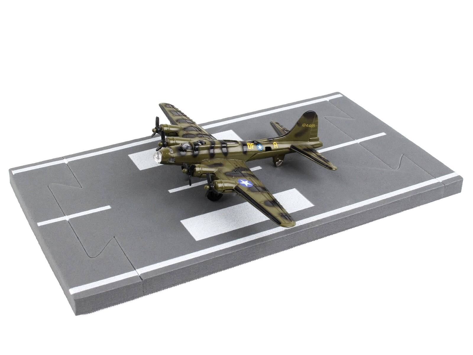 Angle. Runway24 - Boeing B-17 Flying Fortress Bomber Aircraft Olive Green Camouflage United States Army Air Force with Runway Section - Olive Green Camouflage.