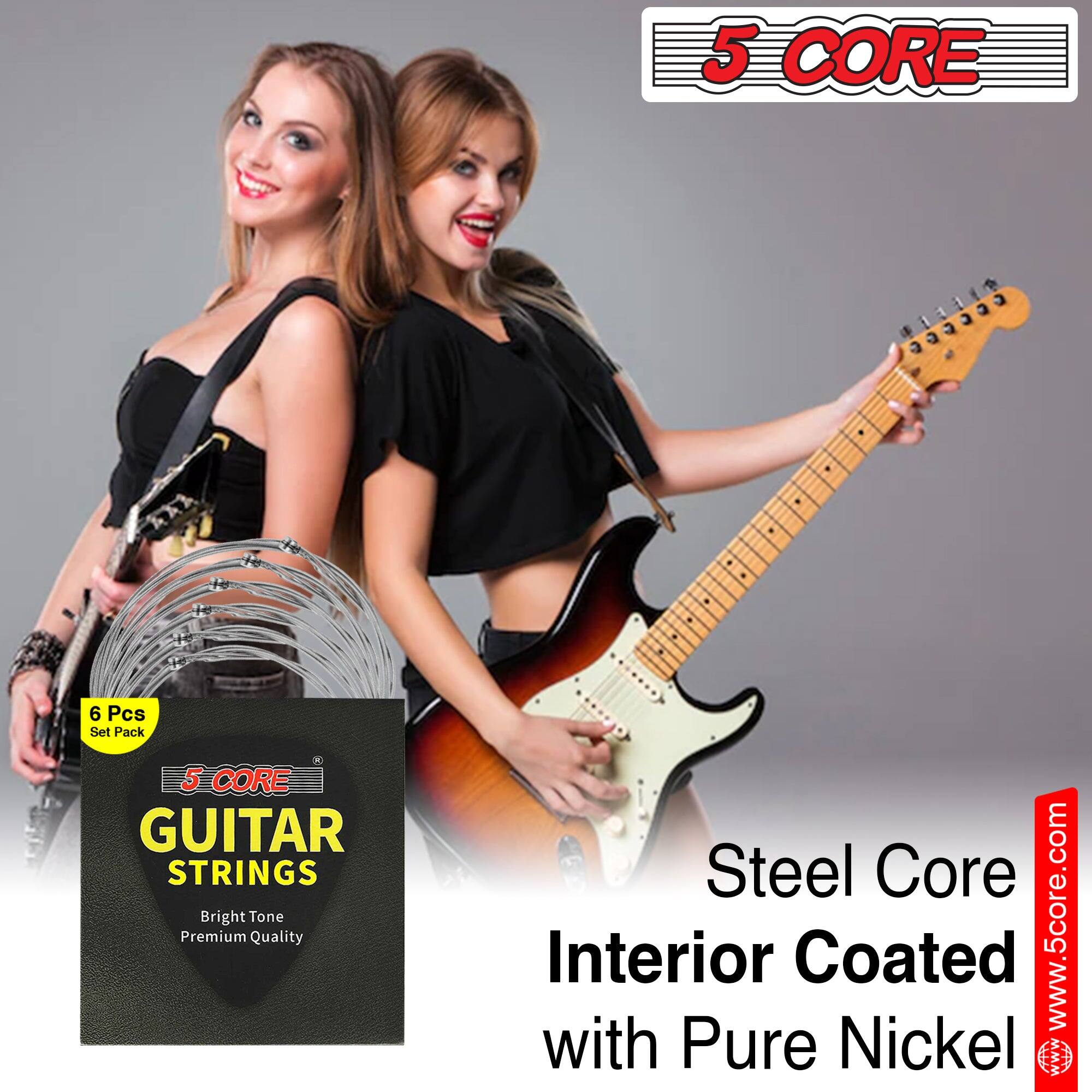 5 CORE

6 Pcs Set Pack

5 CORE GUITAR STRINGS
Bright Tone
Premium Quality

Steel Core Interior Coated with Pure Nickel

www.5core.com