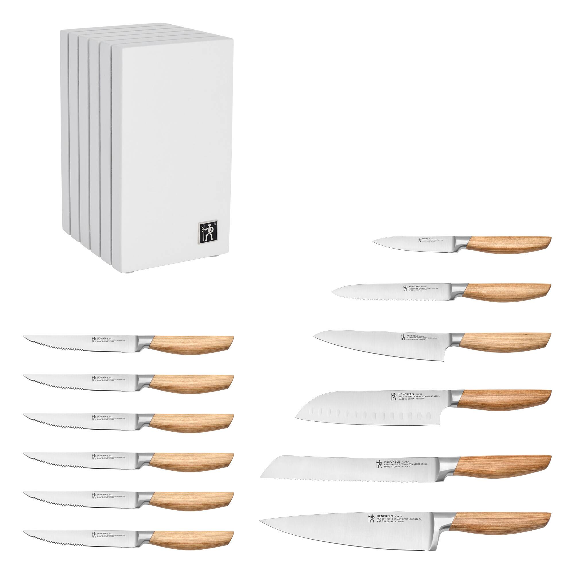 Alt View 1. Henckels - Henckels Pakka 13-pc Knife Block Set - White.