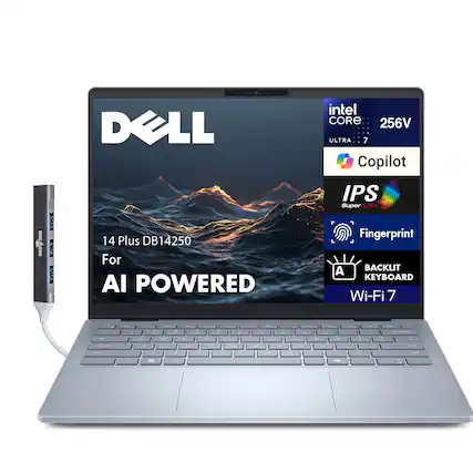 DELL
14 Plus DB14250
For AI POWERED
intel CORE 256V ULTRA 7
Copilot
IPS SuperCLEAR
Fingerprint
BACKLIT KEYBOARD
Wi-Fi 7