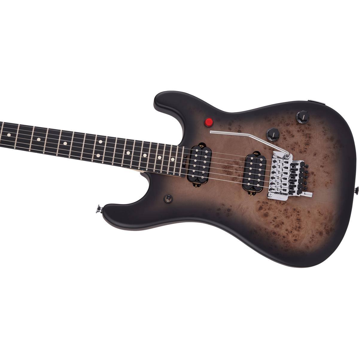 Alt View 6. EVH - EVH 5150 Series Deluxe Poplar Burl Electric Guitar, Ebony Fingerboard, Black Burst.