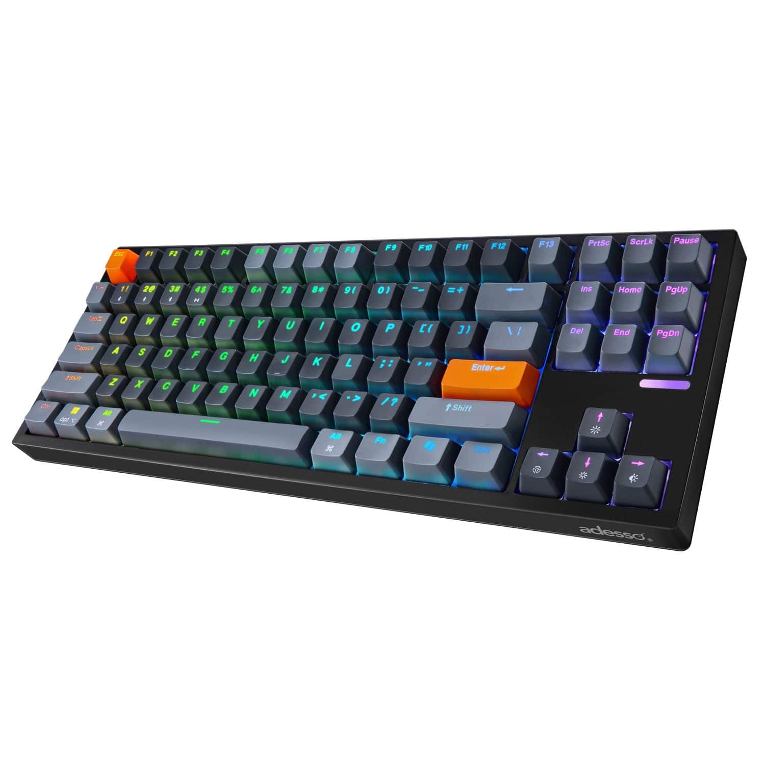 Adesso - EasyTouch 1100 Wired/Wireless/Bluetooth QMK VIA Mechanical Compact Keyboard - Black