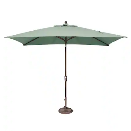 Front. Mondawe - 6.6' x 10' Rectangle Patio Umbrella Push Button Tilt Bronze Frame - Spa.