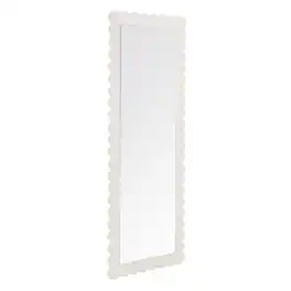 Emmeline Scalloped Rectangle Floor Mirror by Modway - White
