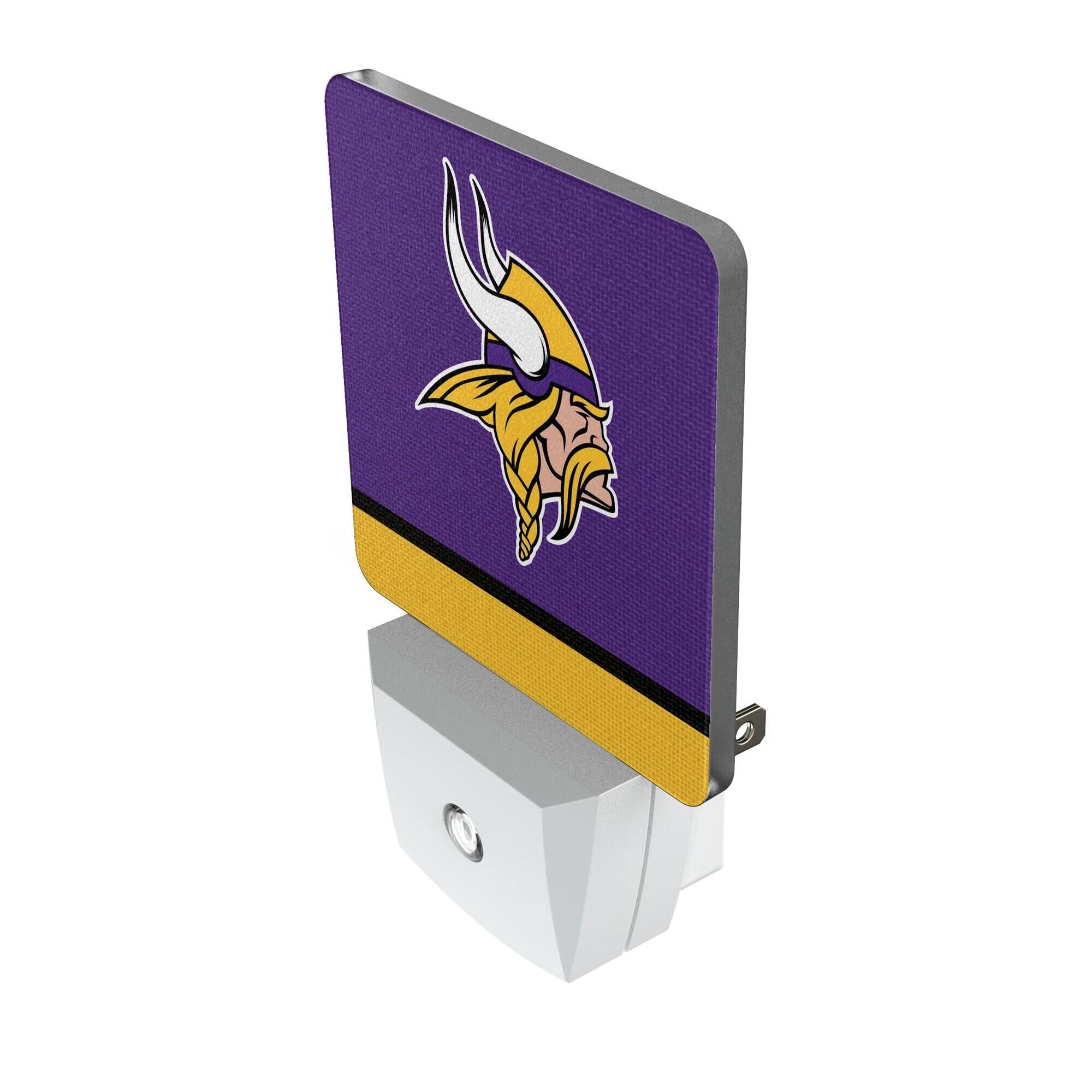 Alt View 1. Keyscaper - Minnesota Vikings Stripe Design Nightlight 2-Pack - Multicolor.