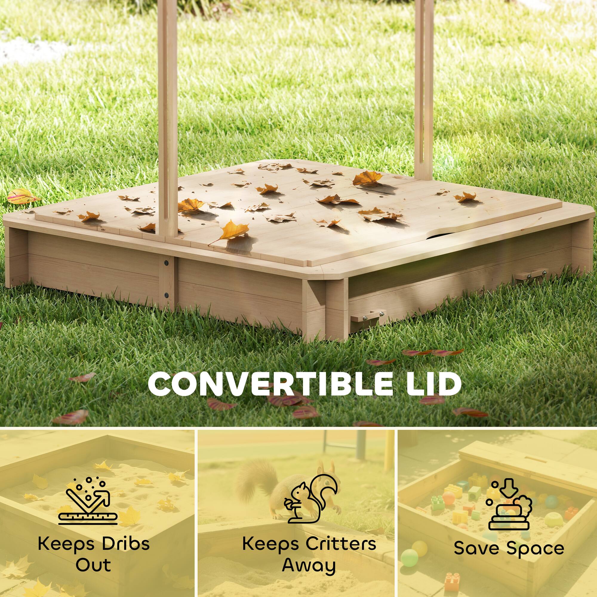 CONVERTIBLE LID

Keeps Drips Out  
Keeps Critters Away  
Save Space