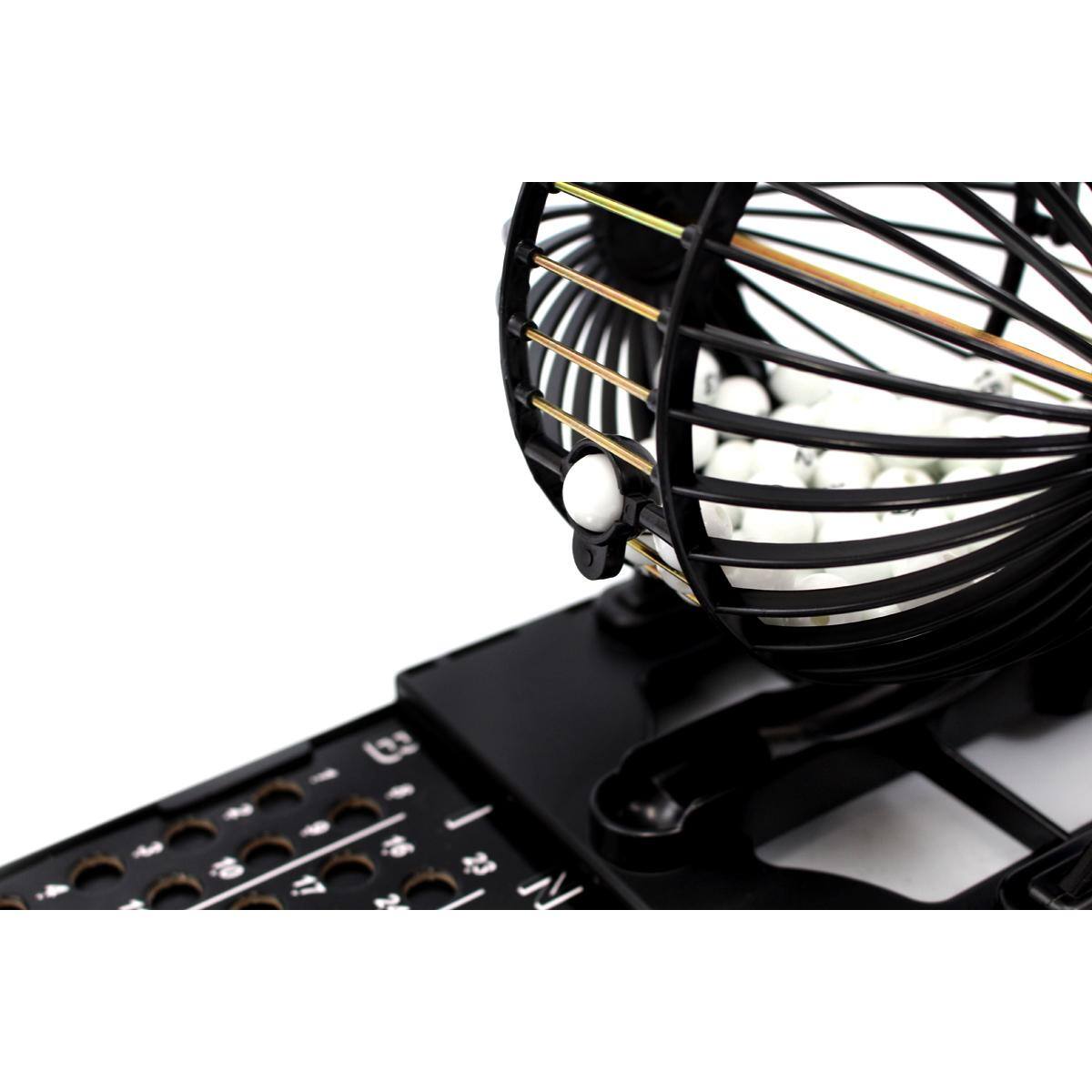 Alt View 2. JuzToys - Bingo Game for kids, Party Game Play Includes Round Cage 75 Number Balls 20 Cards Bingo Game Set (Classic) - Black.